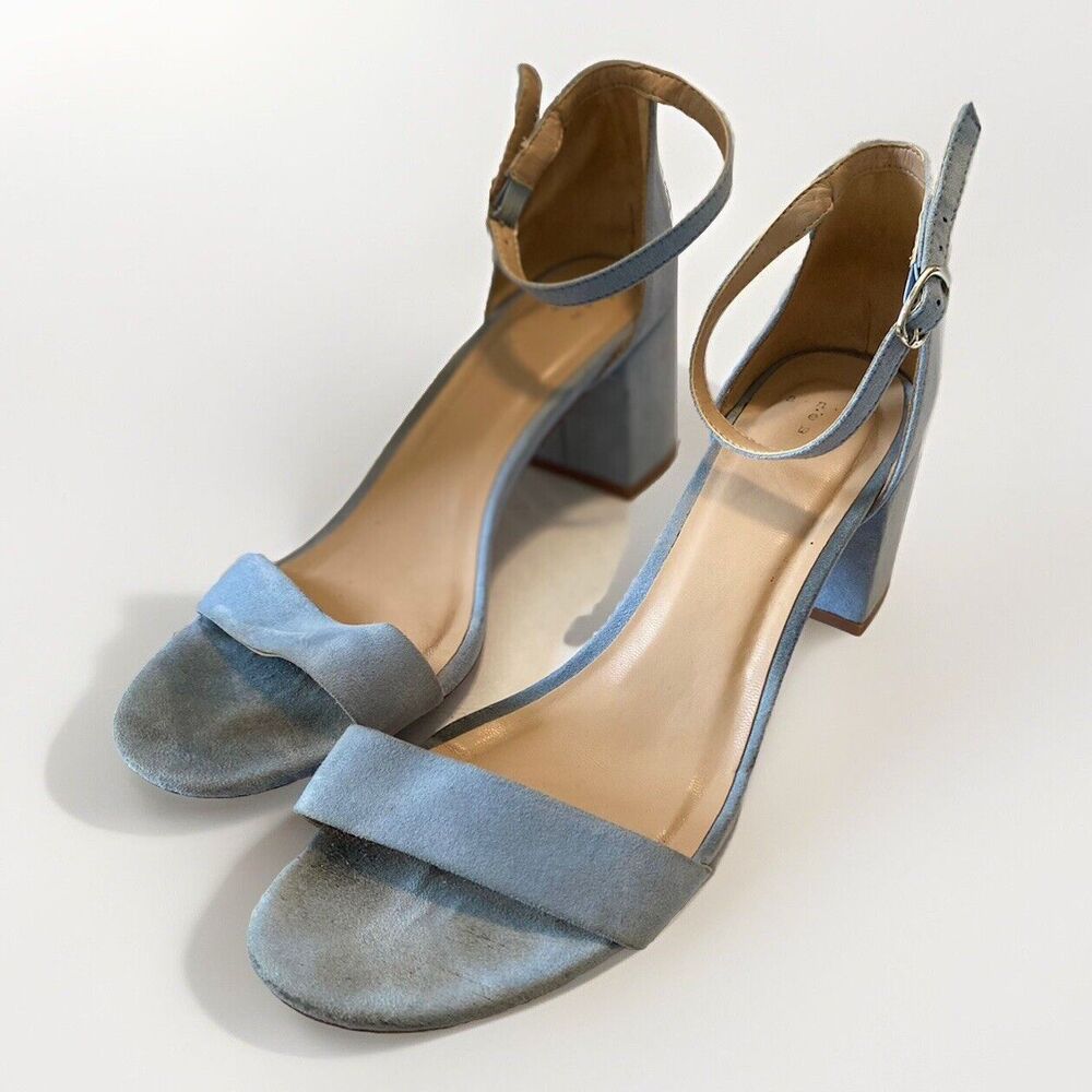 Target BLOCK PARTY HEEL SUEDE STEFANI BLUE Size 8.5 Perfect Wedding Shoes